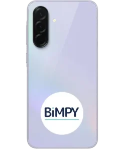 Pearl lavender Samsung Galaxy A36 with BiMPY logo on the back