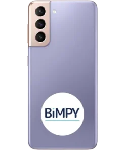 Phantom violet Samsung Galaxy S21 with BiMPY logo on the back