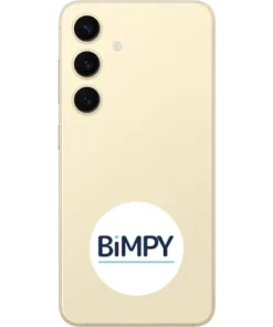 Gold Samsung Galaxy S24 with BiMPY logo on the back