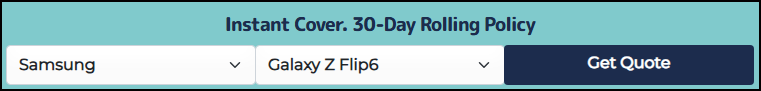 Samsung Galaxy Z Flip6 insurance from BiMPY